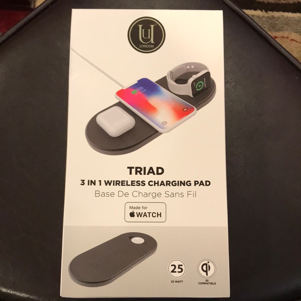 NWT Uunique London 3-in-1 Wireless Charging Pad: AirPods, iPhone, & Apple Watch